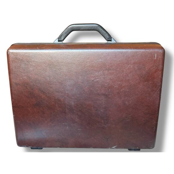 Vintage Brown Samsonite Hard-Shell Briefcase with Combination Lock - Picture 1 of 6